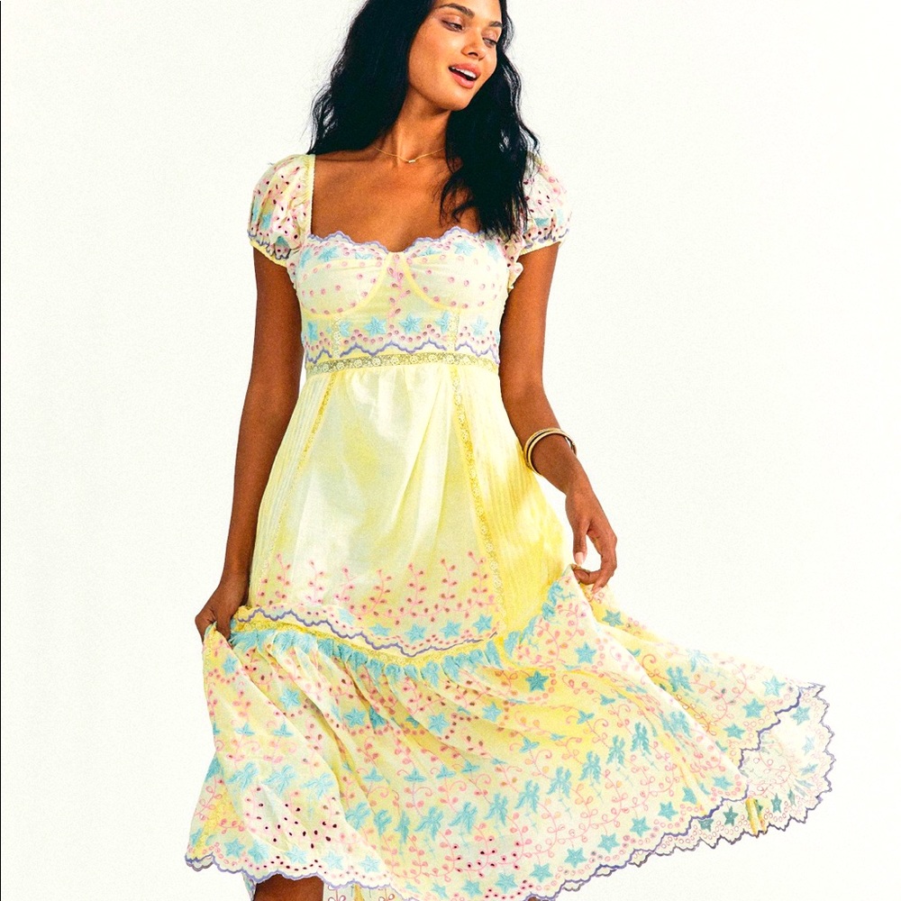 Love Shack Fancy Magena Midi dress, size 2, NWT